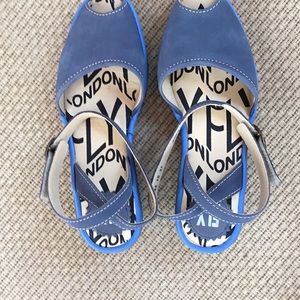 Fly London, open toe, ankle strap, wedge sandals